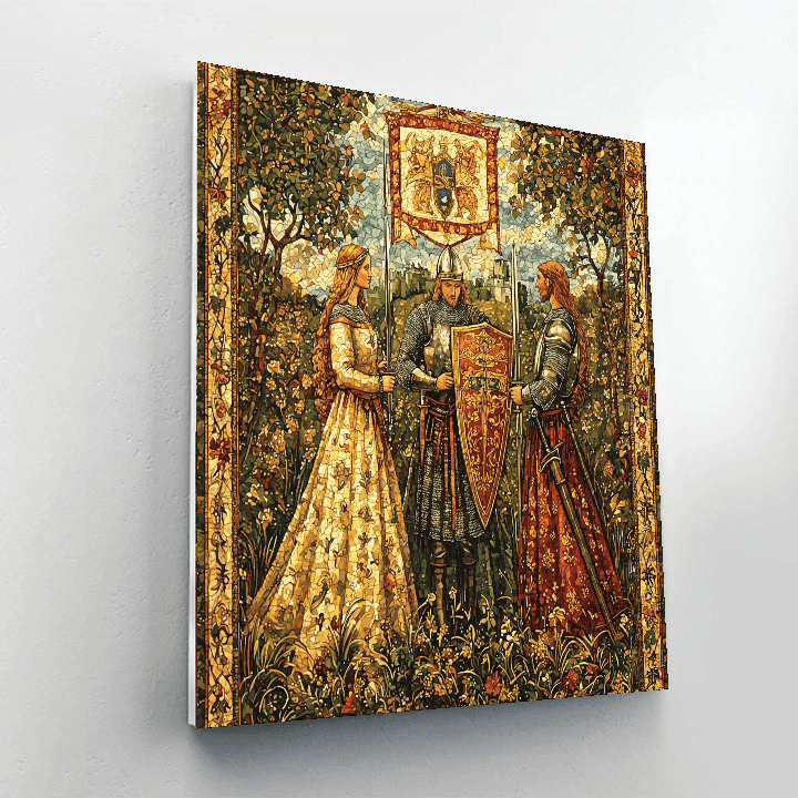 Illuminated Manuscript Style Inspired Inspired Medieval Court Intrigue  Paint By Number