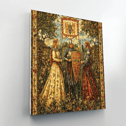 Illuminated Manuscript Style Inspired Inspired Medieval Court Intrigue  Paint By Number