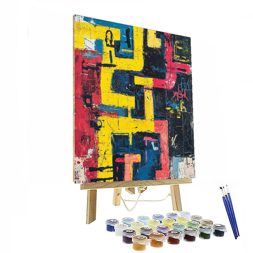 Jean-Michel Basquiat Inspired Symbolic Labyrinth  Paint By Numbers Kits