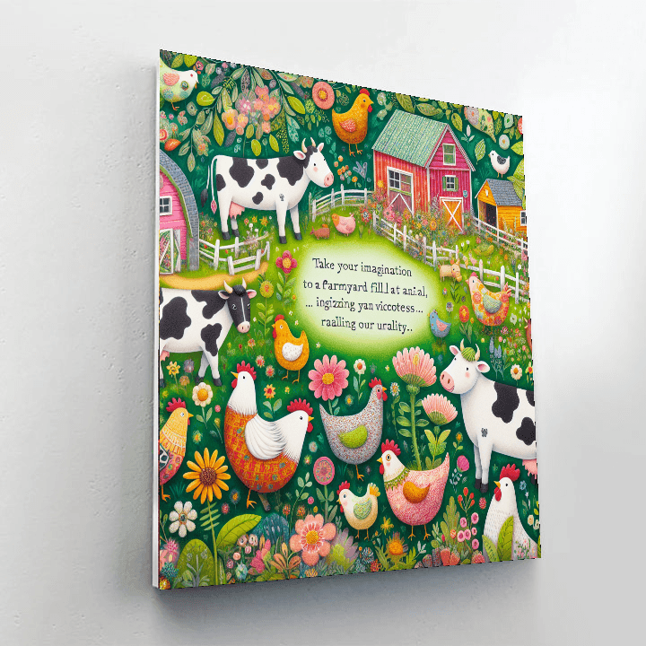 Lively Farmyard Scene Painting Number Kit