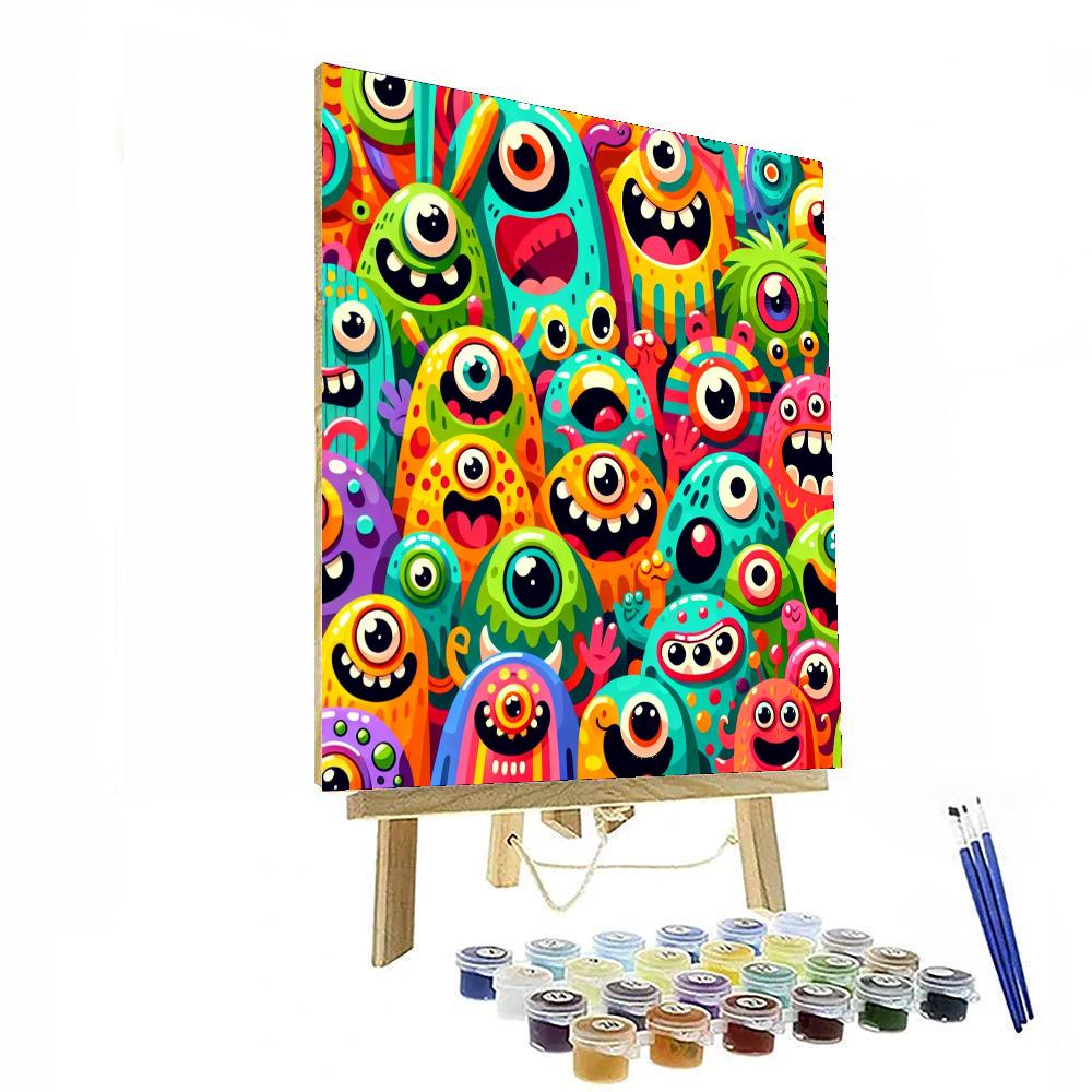 Cheerful Monsters Paint By Numbers Art