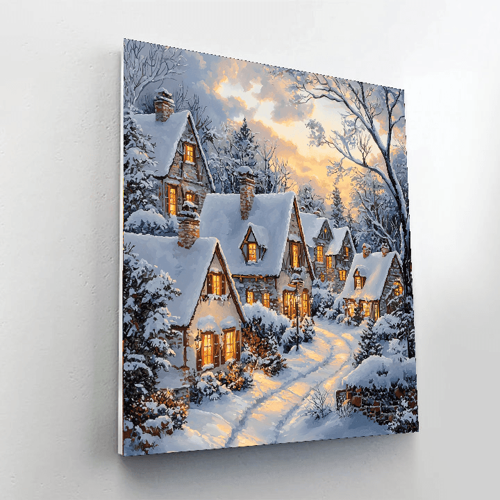Thomas Kinkade Inspired Illuminated Winter Wonderland  Painting By Numbers Kit
