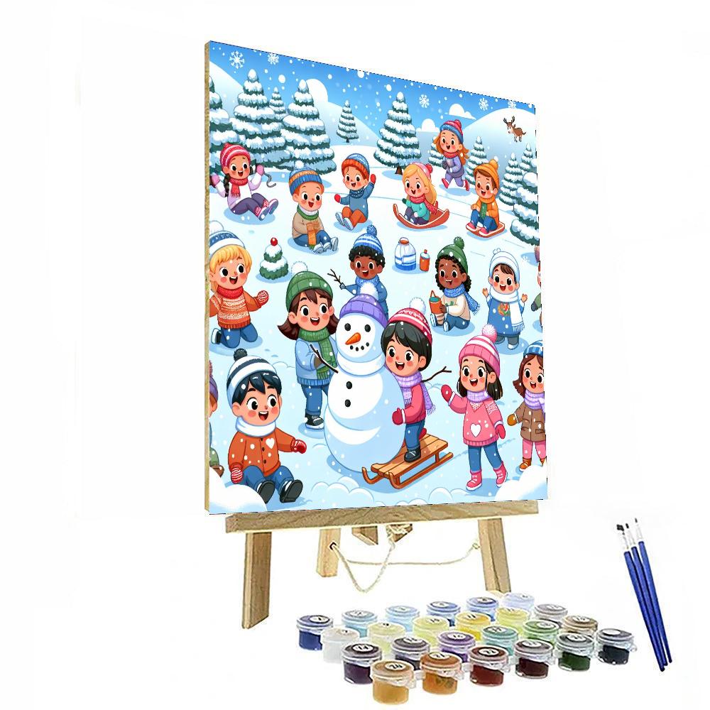 Wondrous Winter Activities Number Painting