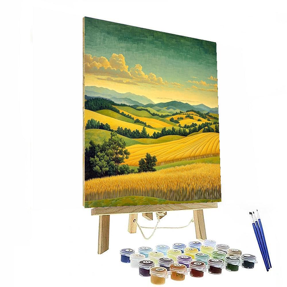 Utagawa Hiroshige Inspired The Quiet Majesty Of Golden Fields  Painting By Numbers Kit
