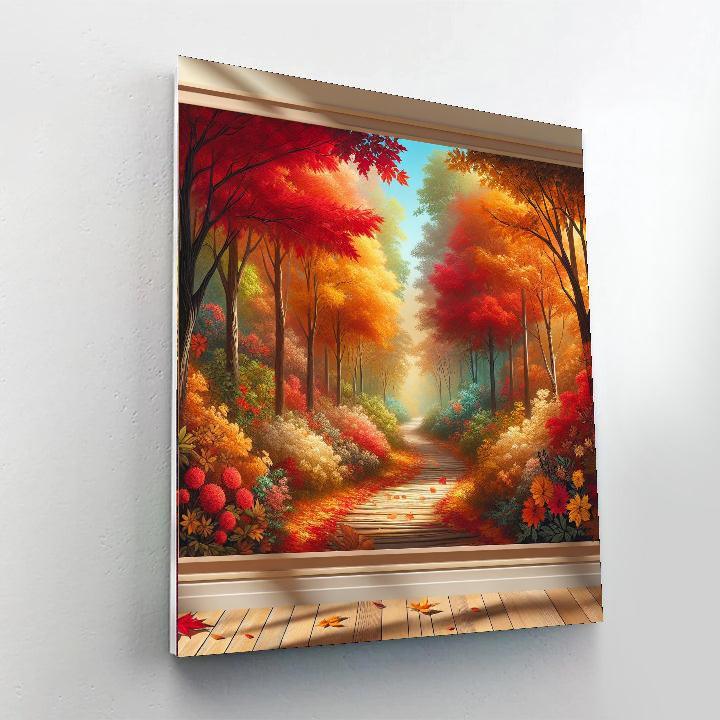 Tranquil Autumn Path Paint By Numbers Art