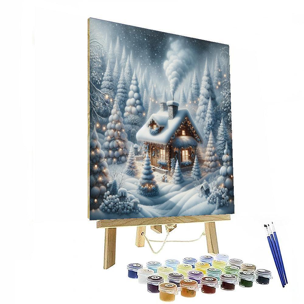Magical Winter Retreat Painting By Numbers Kit