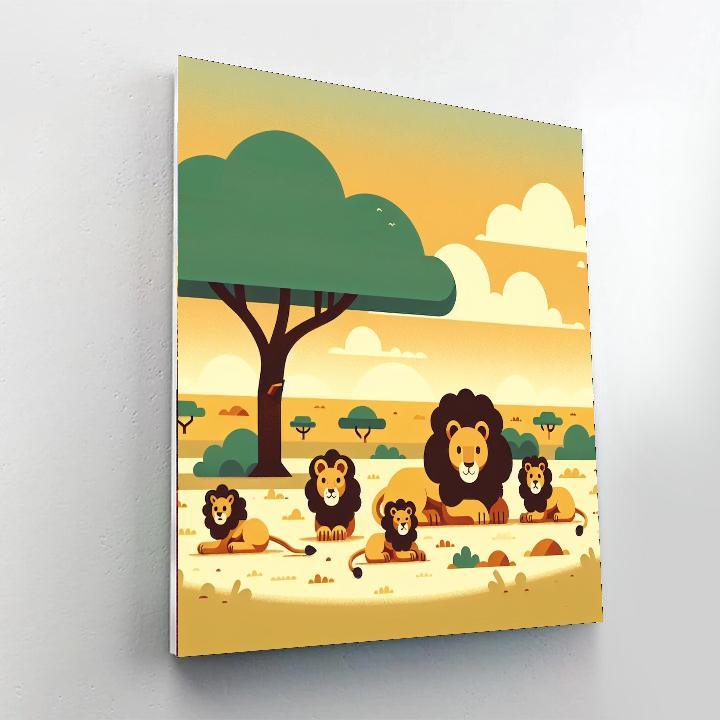 Lively Lion Pride Number Painting