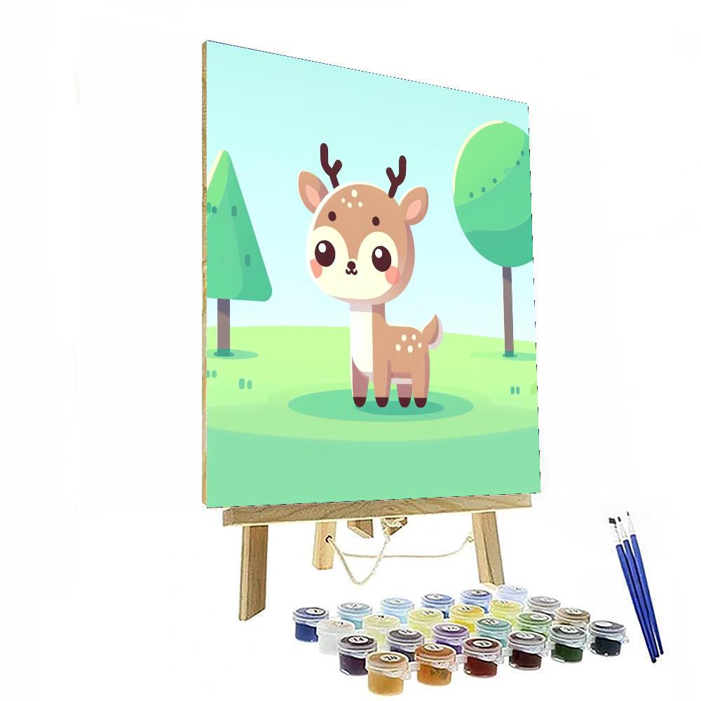 Cute Forest Deer Number Painting