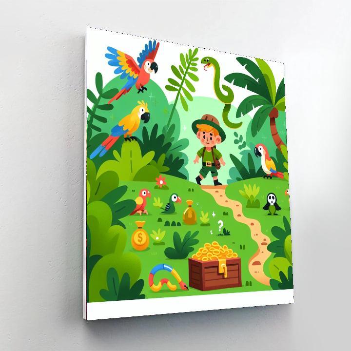 Treasure Hunter's Jungle Adventure Painting Number Kit