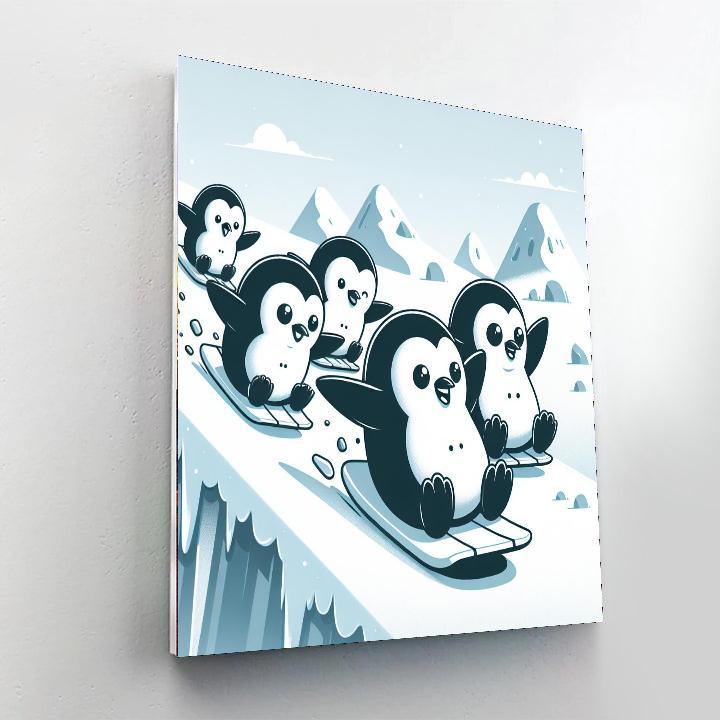 Lively Penguin Playtime Paint By Color