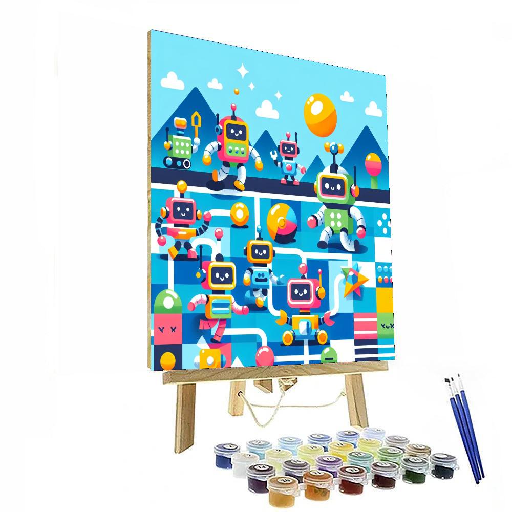 Robot Battle Number Painting