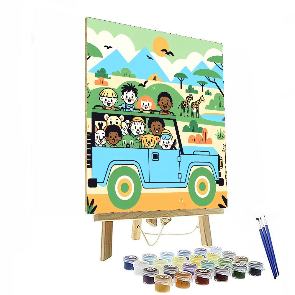Safari Jeep Journey Number Painting