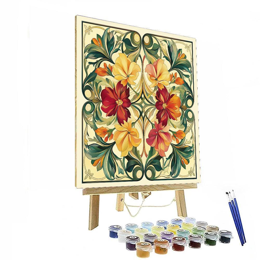 Alphonse Mucha Inspired Serene Symmetry  Painting Number Kit