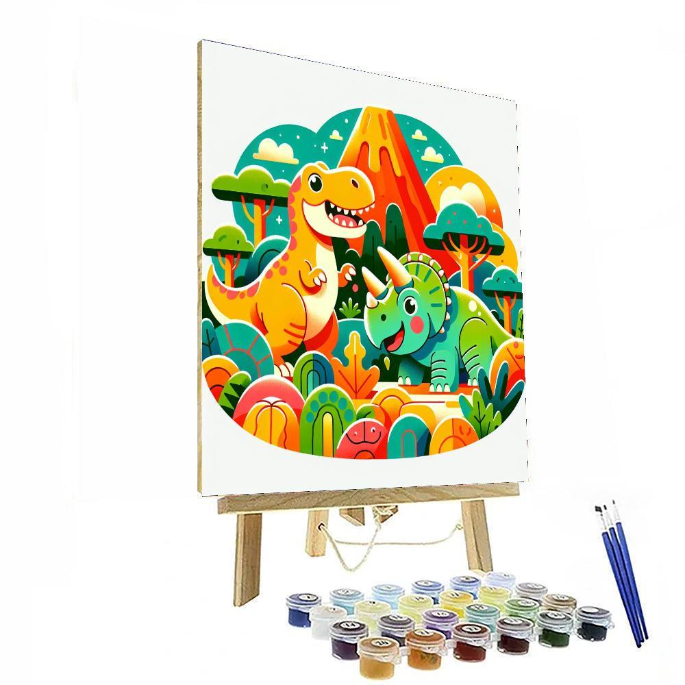 Adventures With Dino Friends Painting Number Kit