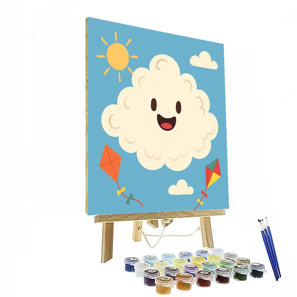 Curly Cloud Monster Paint By Numbers Art