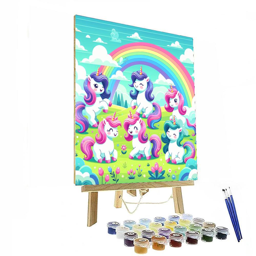 Rainbow Unicorn Fields Paint By Numbers