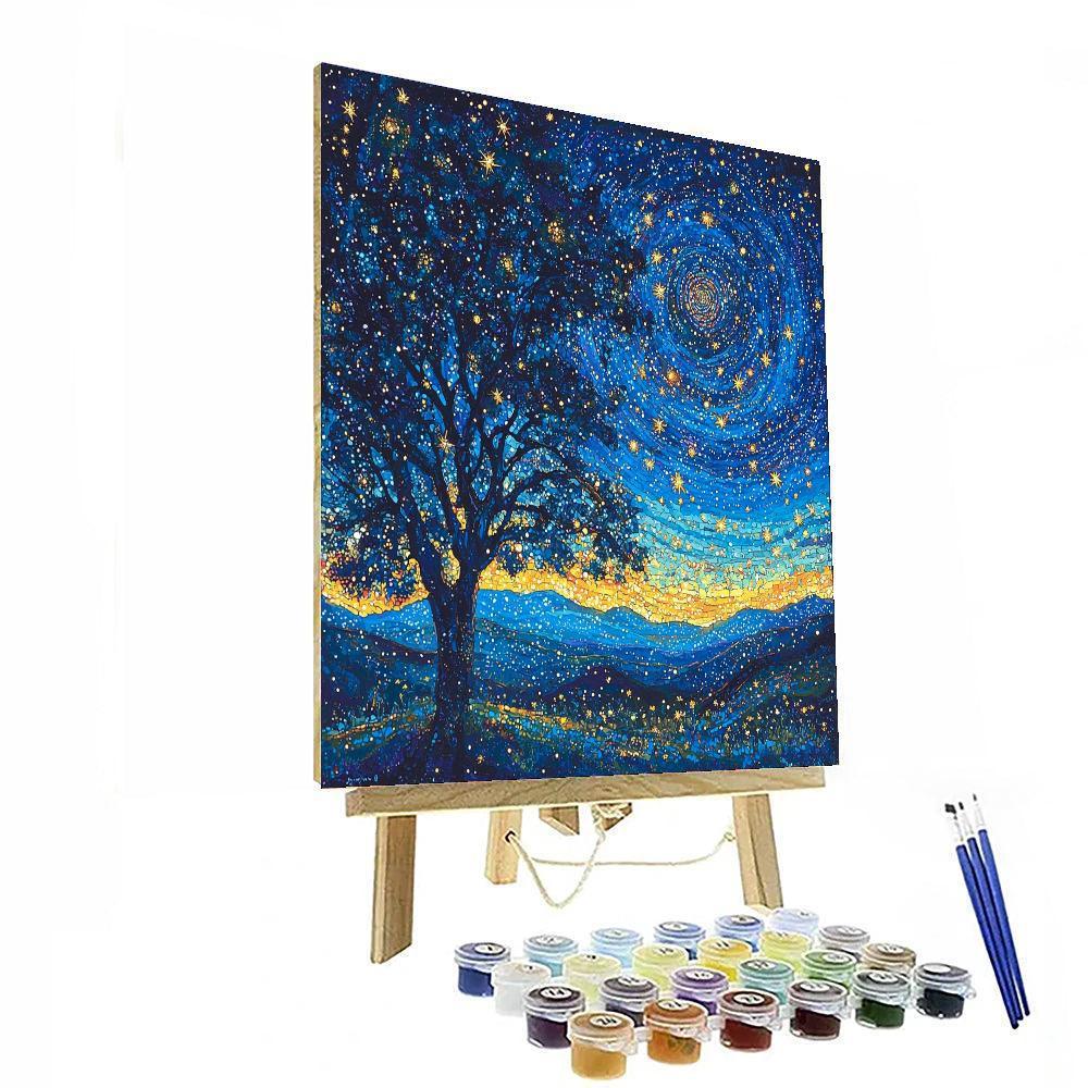 Alex Grey Inspired Dazzling Starry Horizon  Paint By Numbers