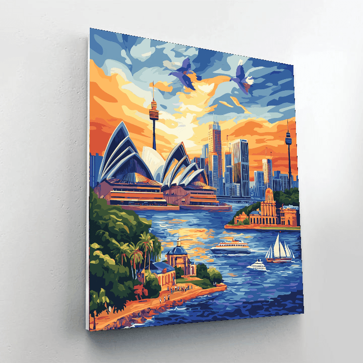 Graphic Design Style Inspired Vintage Travel Adventures  Paint By Numbers Kits
