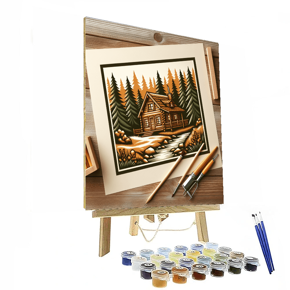 Charming Cozy Cabin Retreat Painting By Numbers Kit