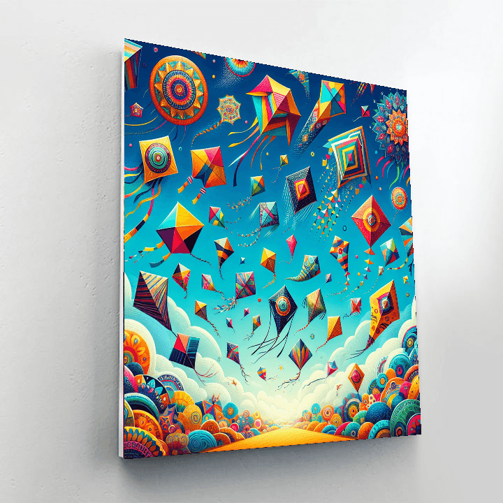 Rainbow Kite Festival Number Painting