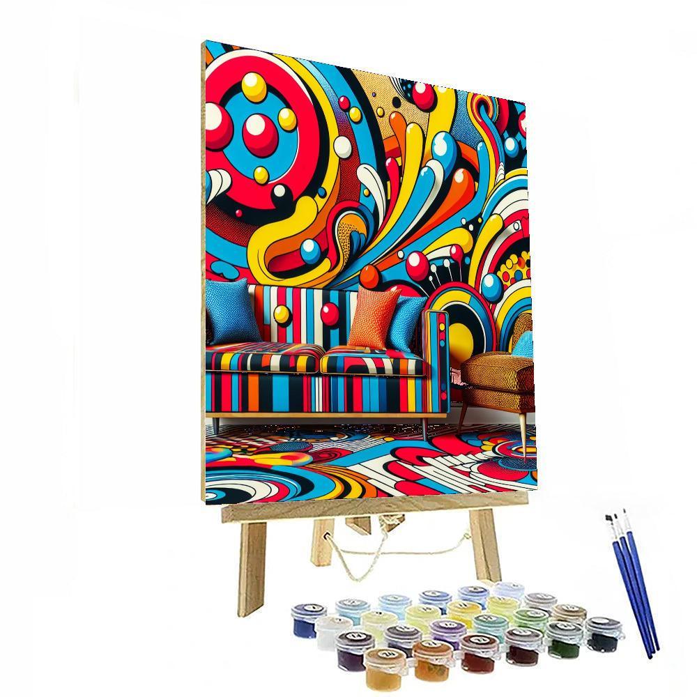 Retro Pop Art Burst Painting By Numbers Kit