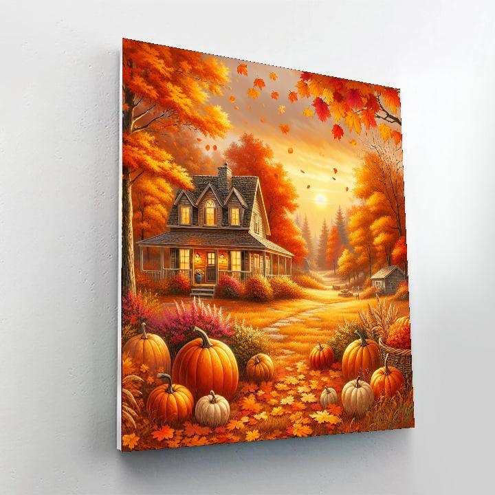 Charming Autumn Retreat Number Painting
