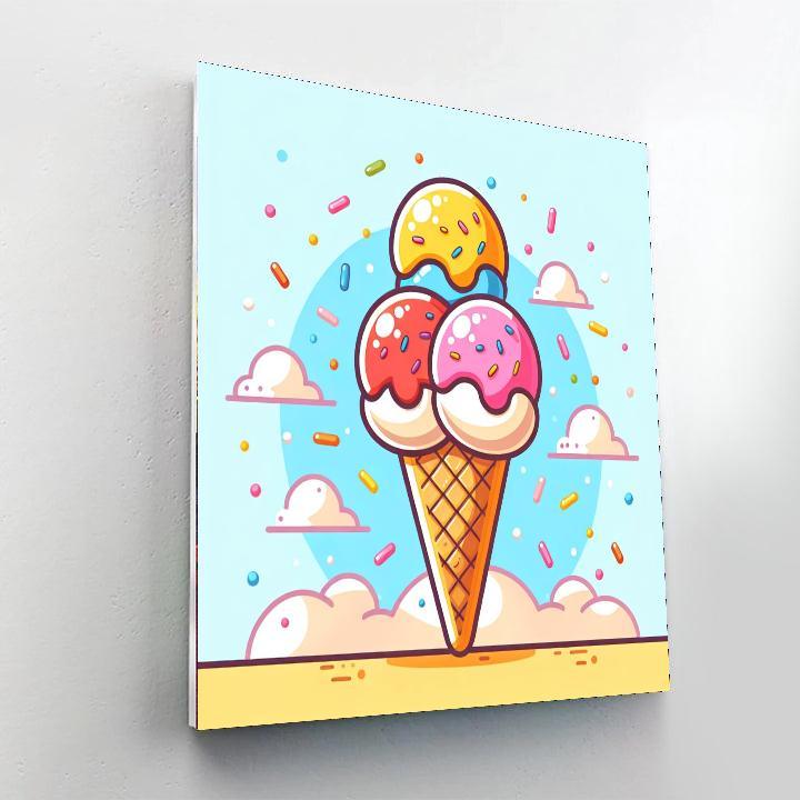 Bubbly Ice Cream Painting Number Kit