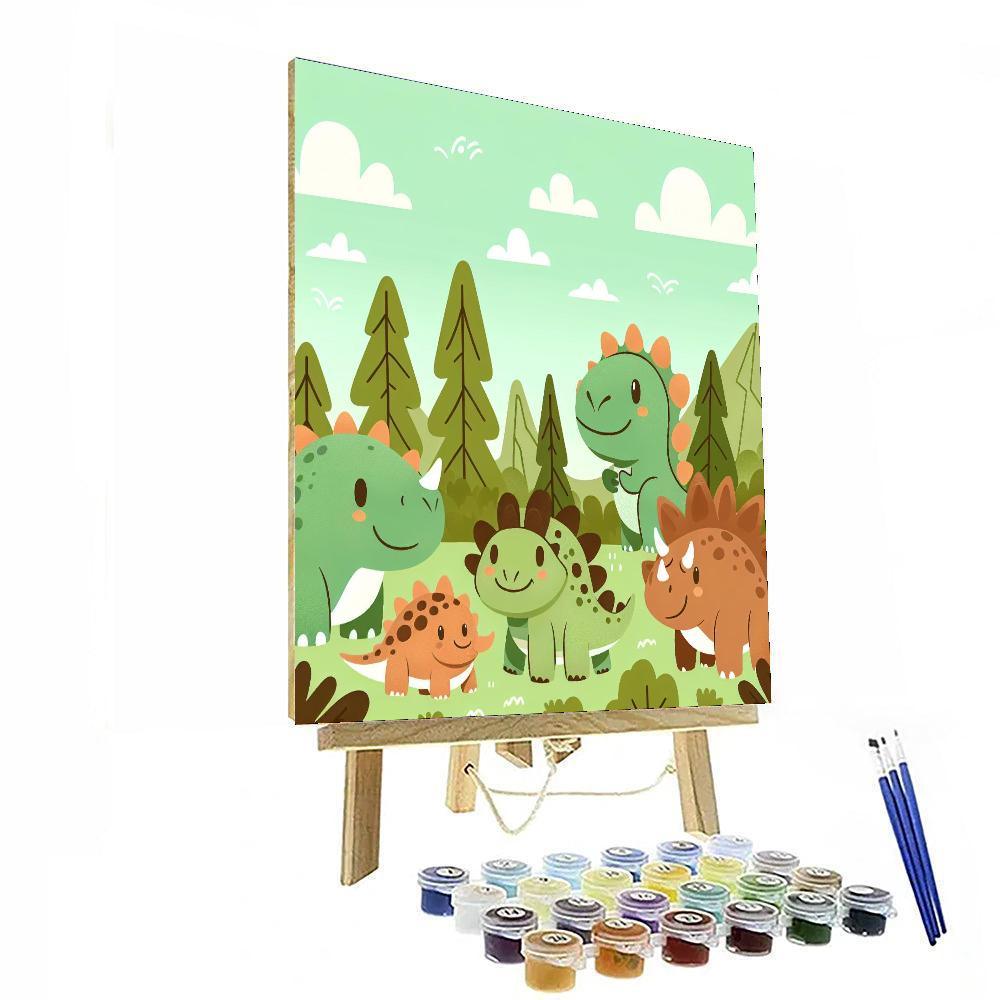 Friendly Dinosaur Expedition Paint By Number