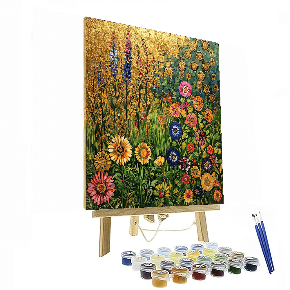 Gustav Klimt Inspired Meadow Symphony  Paint By Numbers