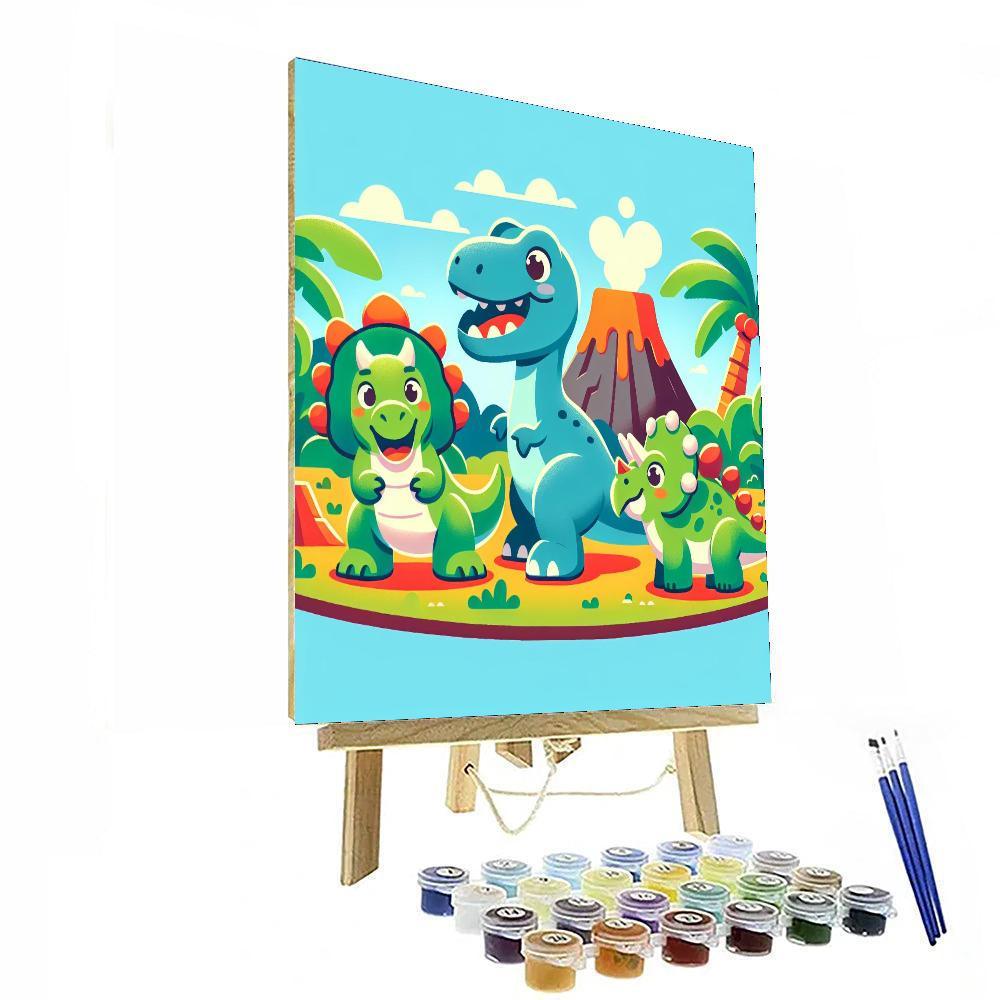 Adventure With The Dino Team Paint By Color