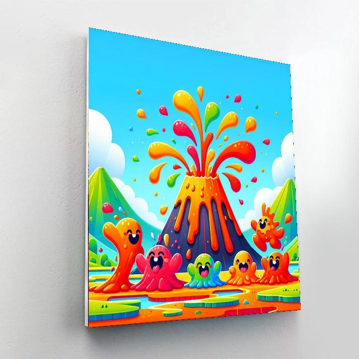 Vibrant Volcano Adventure Number Painting