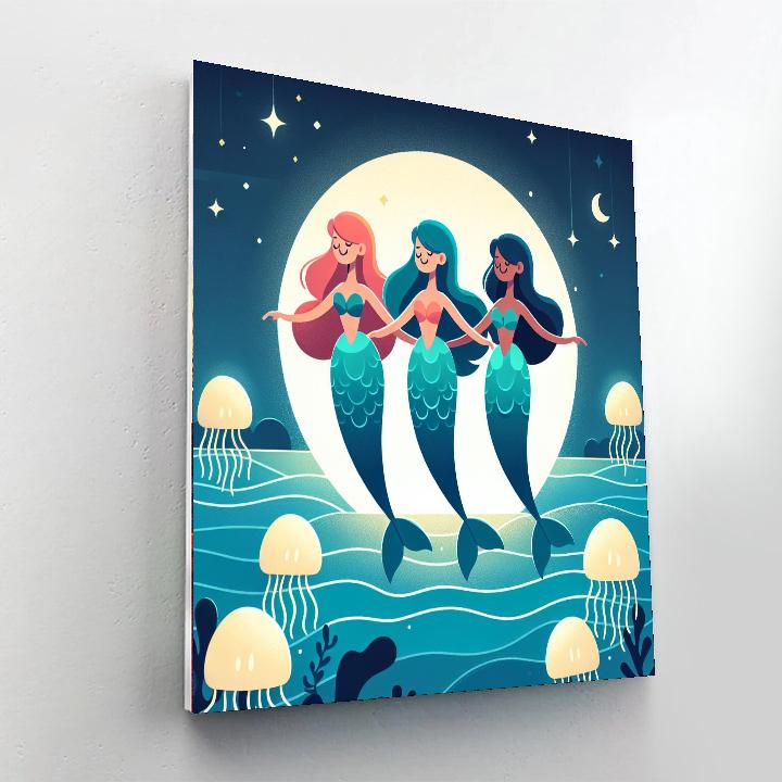 Moonlit Mermaids Paint By Color