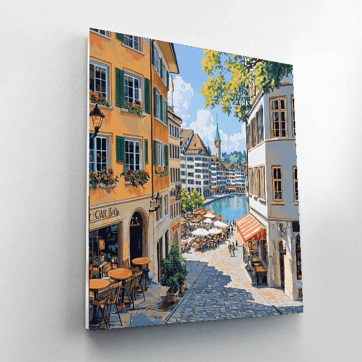 Zurich's Old Town - DIY Painting By Numbers Kit - Artistry Rack