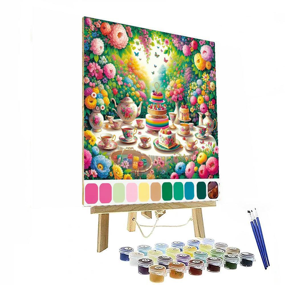 Charming Tea Party Delights Paint By Numbers Art