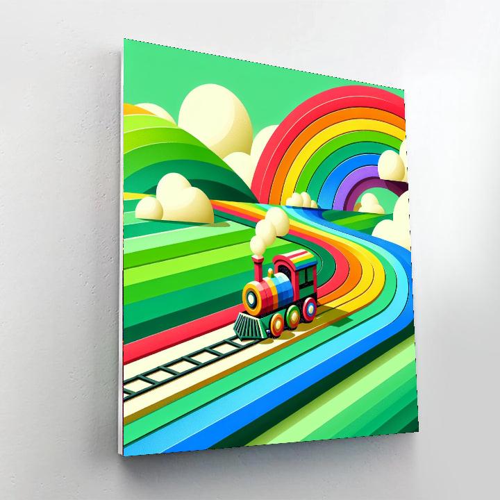 Rainbow Train Adventure DIY Paint By Numbers