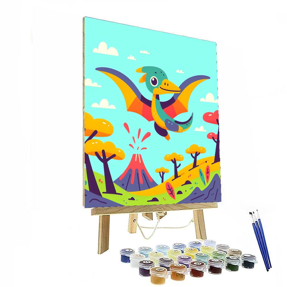 Playful Pterodactyl Paint By Numbers Art