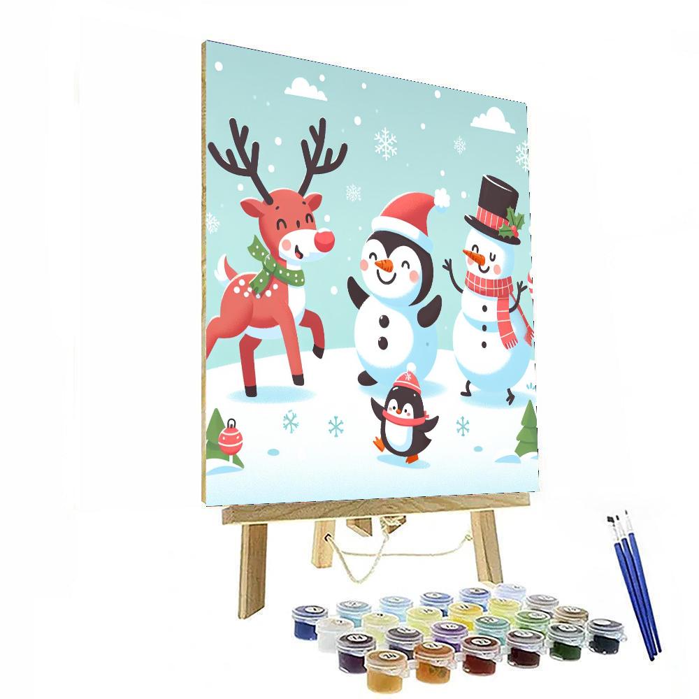 Merry Christmas Animals Numbered Painting Kits
