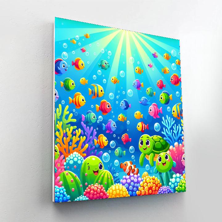 Cheerful Sea Life Numbered Painting Kits