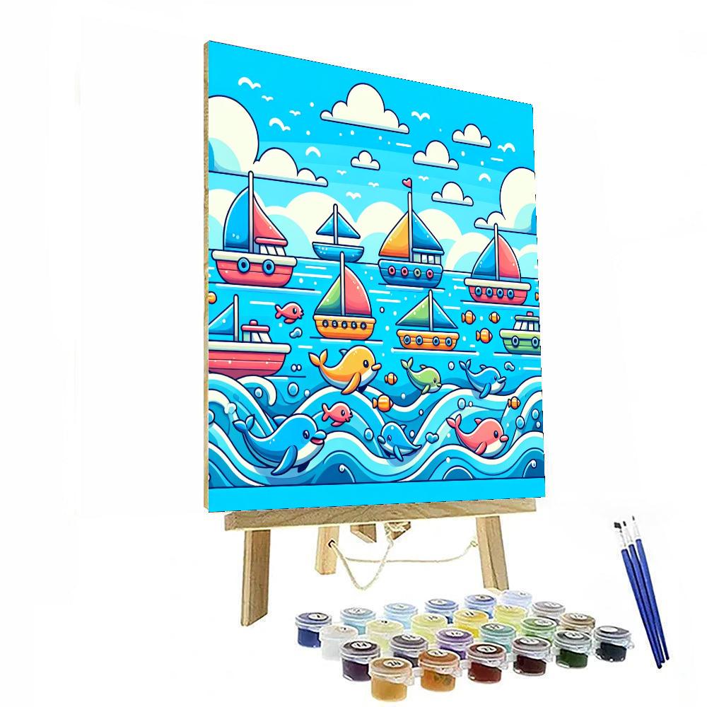 Cheerful Sea Adventure Paint By Numbers Art