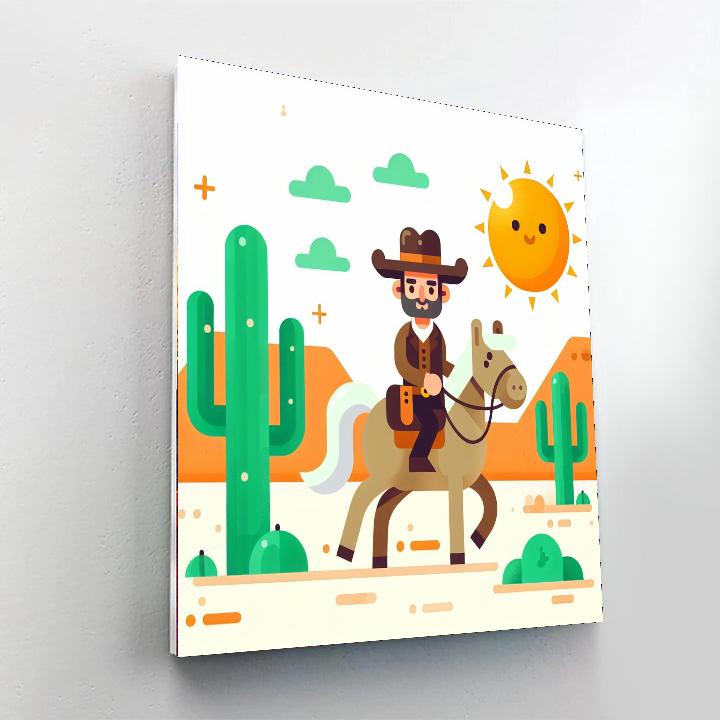 Wild West Wrangler Number Painting