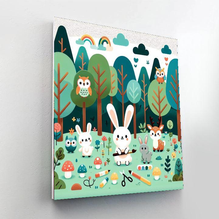 Enchanted Forest Animals Number Painting