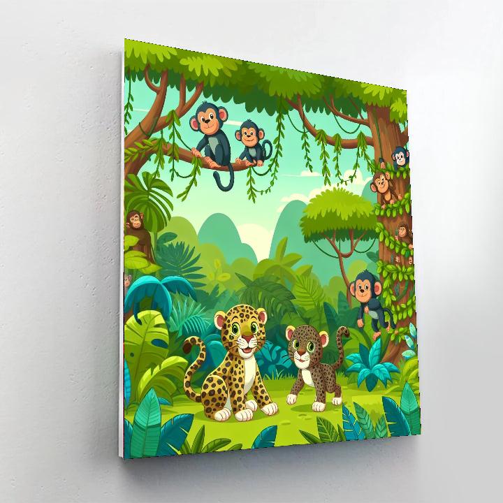 Jungle Journey With Jaguars Number Painting