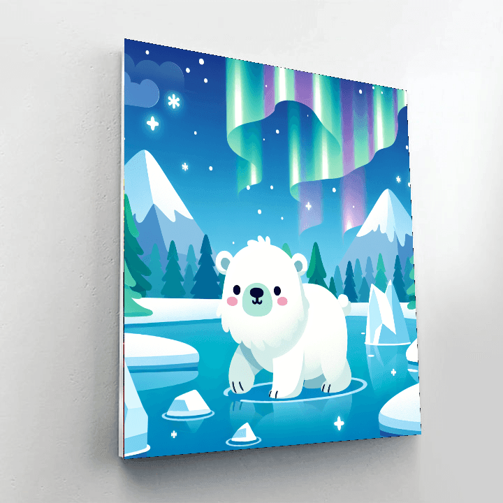 Polar Bear's Snowy Stroll Painting By Numbers Kit