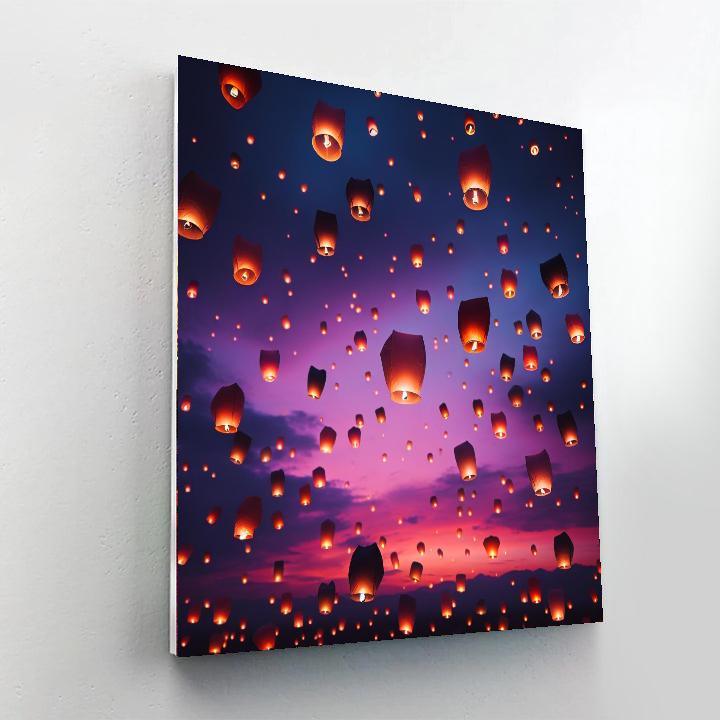 Floating Paper Lantern Festival Painting By Numbers Kit