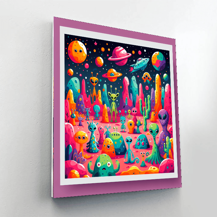 Alien World Encounter Paint By Numbers Art