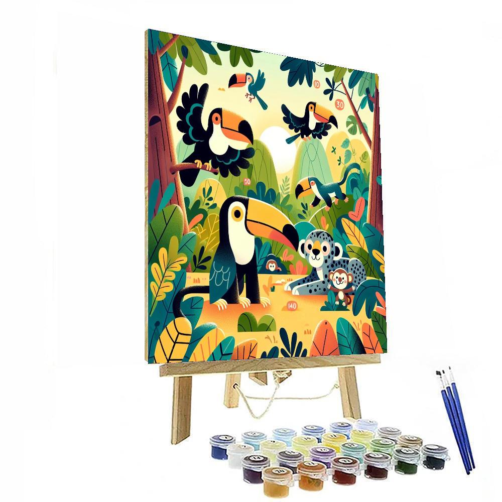Jolly Jungle Frolic Number Painting