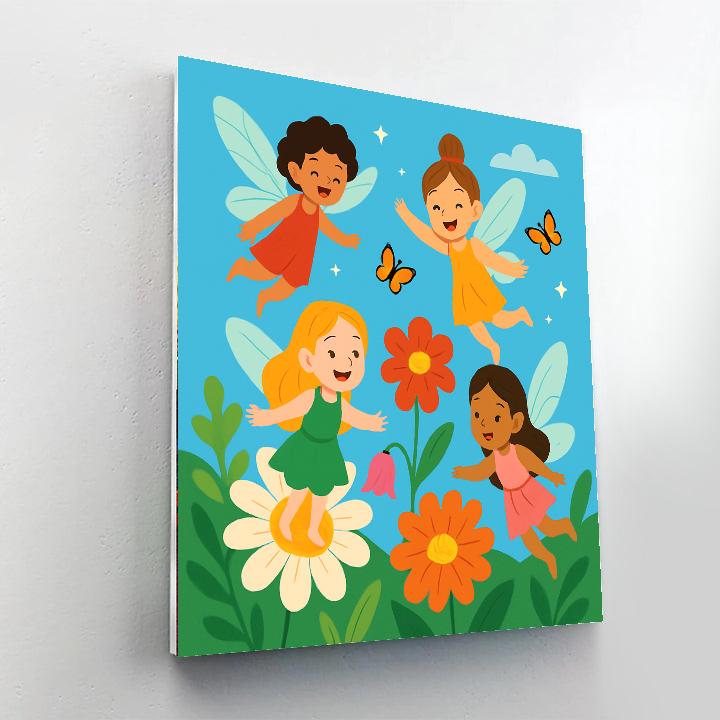 Cheerful Garden Fairies Numbered Painting Kits