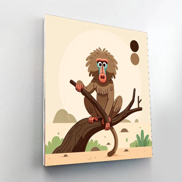 Bouncy Baboon Paint By Numbers Art