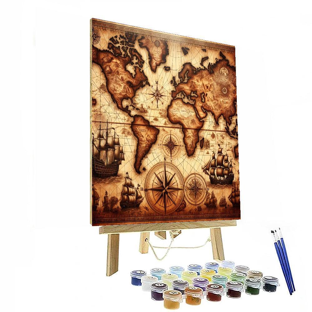Antique Nautical Chart Paint By Number