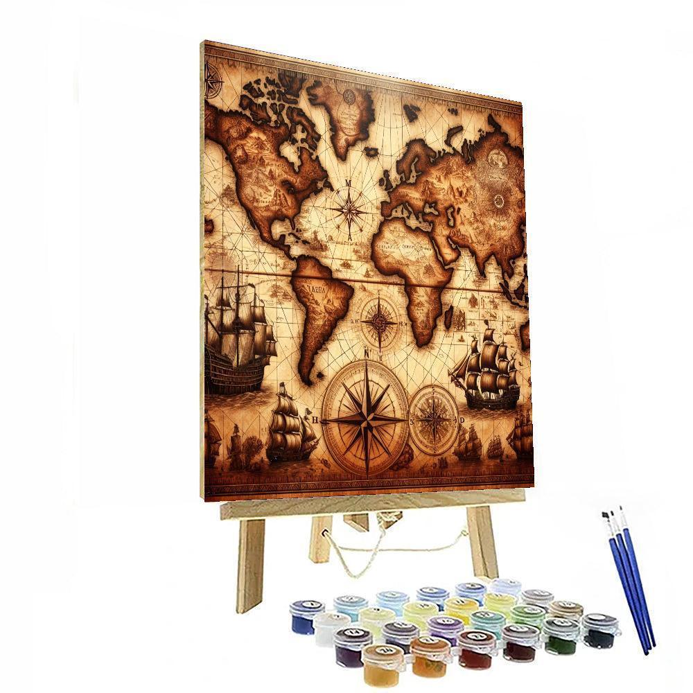 Antique Nautical Chart Paint By Number